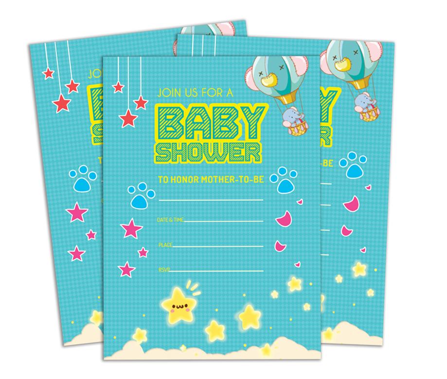 Darling Souvenir Baby Shower Invitation Card 28 Pcs Fill or Write In Blank Invites Printable Party Supplies