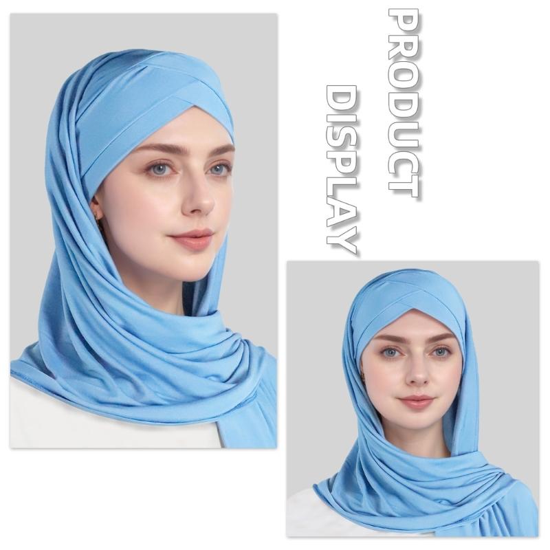 Fashion Scarf Solid Color Women's Headscarf Accessory Comfortable Stretchable Fabric For Outdoor Travel