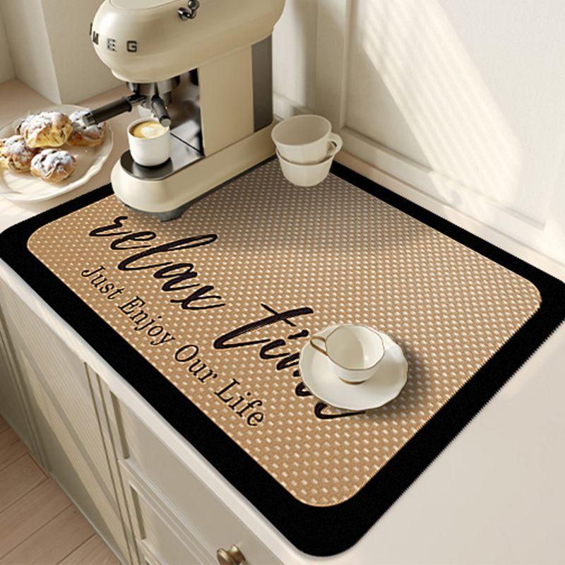 Coffee Machine Absorbent Mat Bowl Dish Drying Mat Non-slip Bar Drain Mat Kitchen Countertop Mat Table Washer Mat