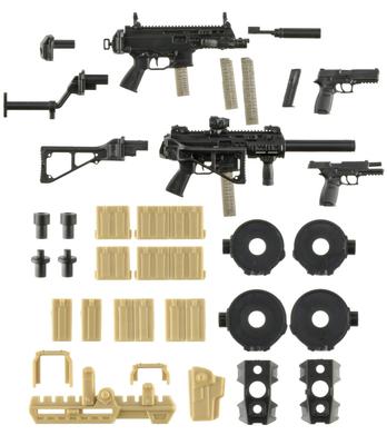 TOMYTEC Little Armory Megami Device Ausrüstungssatz SMG Unbemaltes Montage-Runner-Kit 334798 1/12 LA-MD02 (Maschinenpistole)