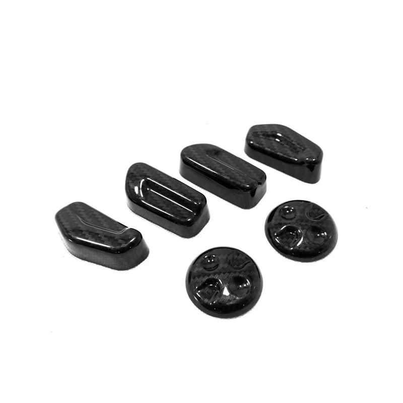 Dla Peugeot 508 ABS Węgiel Chrom Pokrywy Gałek Przycisków Regulacji Przednich Foteli Elementy Wykończeniowe Akcesoria do Stylizacji Samochodu