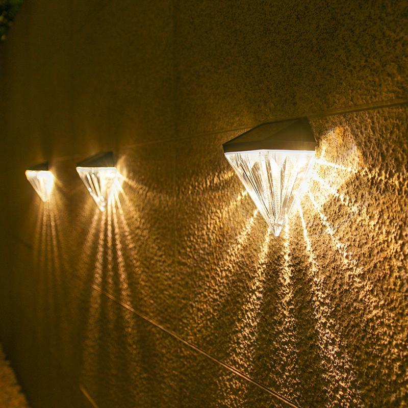 Solar Wall Lamp LED Outdoor Landscape Lighting Waterproof Security Light for Garden Courtyard Fence Pathway Yard Decoration