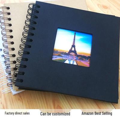 7-Inch Black and White Kraft DIY Photo Album with Special Paper and Window Opening