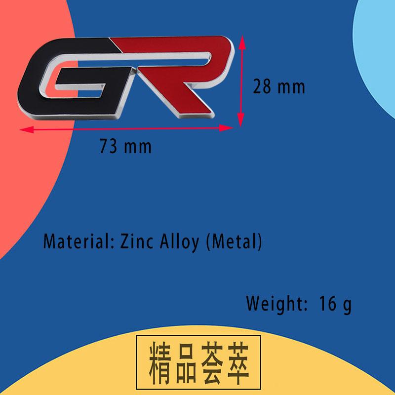 3D Car Styling GR Sport GAZOO Racing for Car Hood Fender Trunk Rear Bonnet Nameplate Decal Emblem Badge Sticker