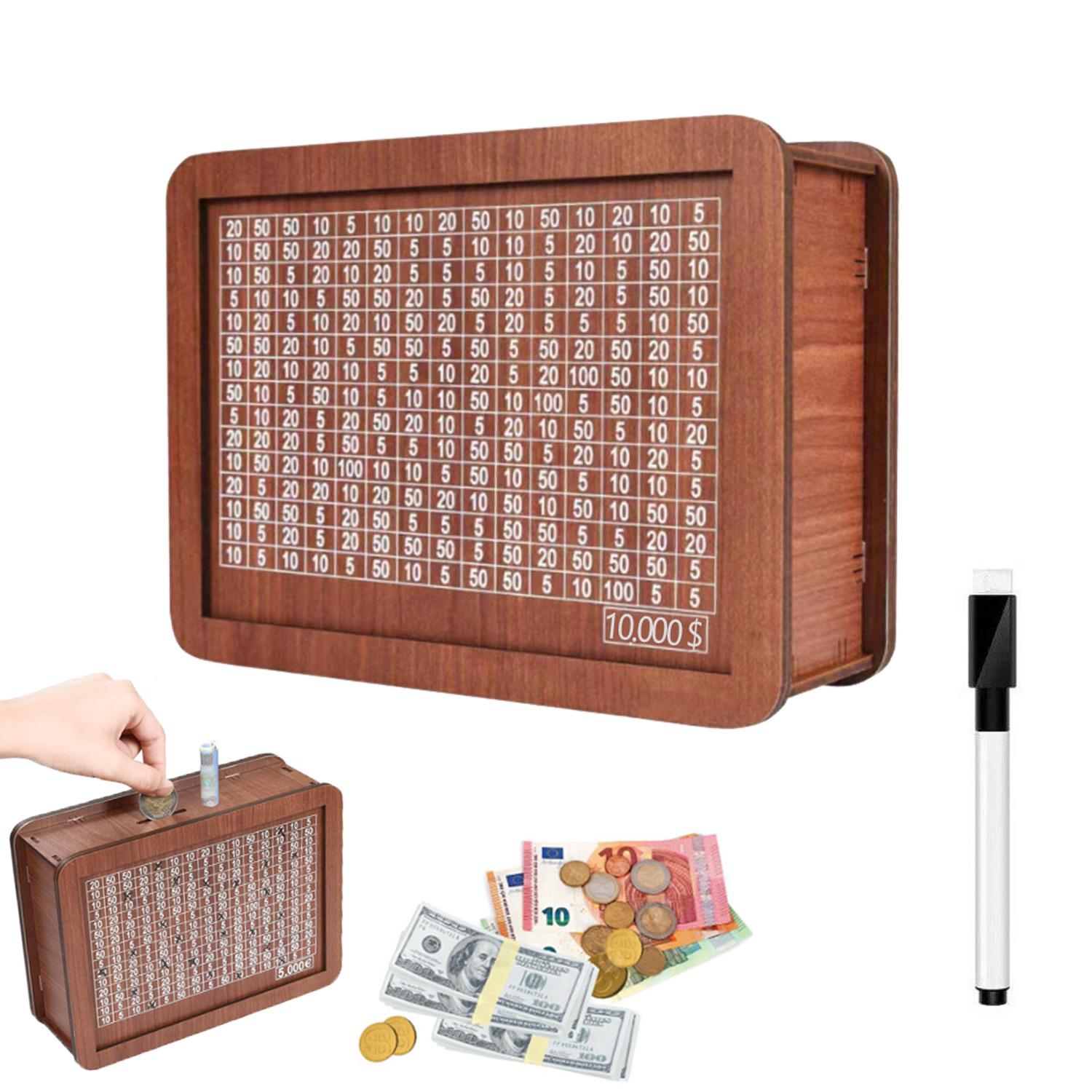 

Деревянная копилка для сбережений, Деревянная копилка для денег, Копилка для денег, Копилка со счетчиком, Коробка для сбережений на 10 000, Коробка для сбережений для наличных 10000 Dollar