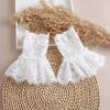Fake Cuff Sleeve Women White Female Lace Pleated Flare Sleeve Detachable False Cuffs Ruffles Wristband Decorative Accessory