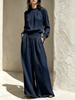 Women's 2 Piece Long Sleeve Top and Wide Leg Pants Set Cotton Linen Casual Outfit