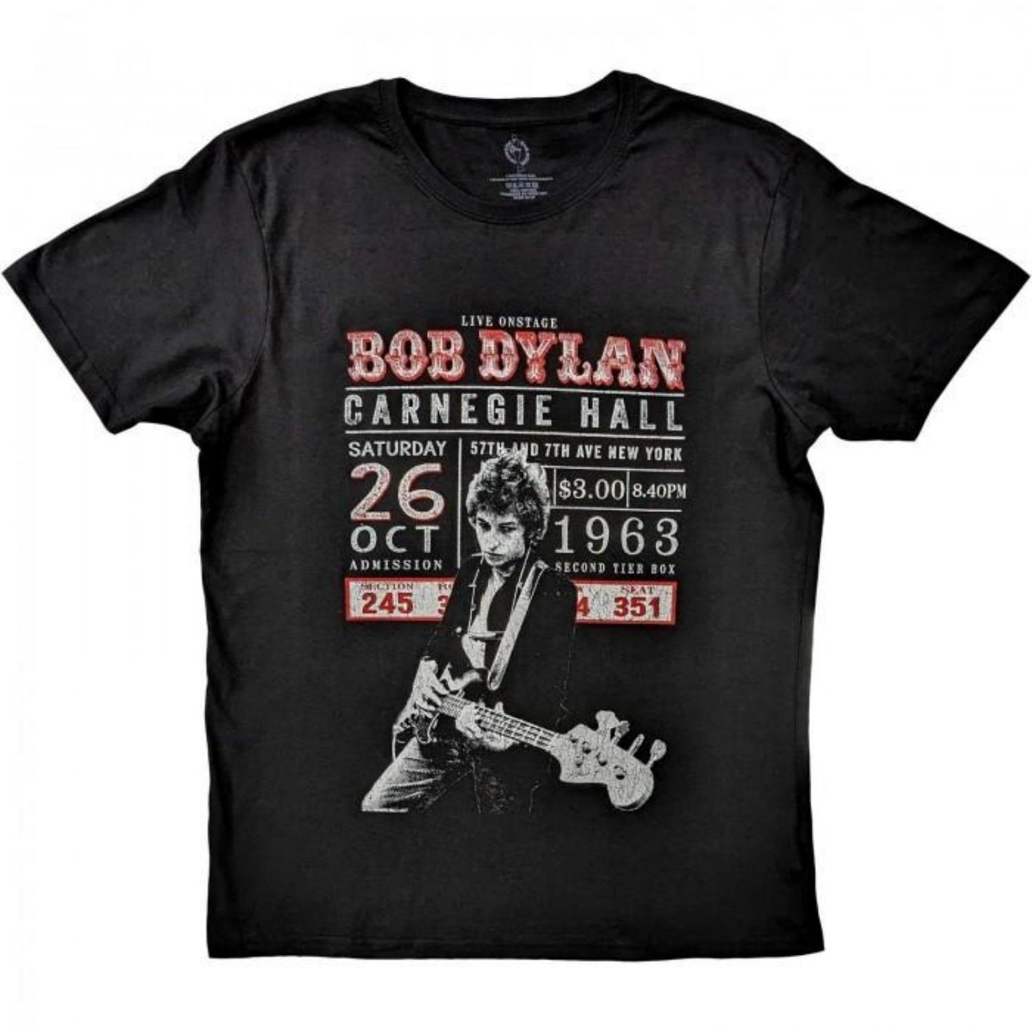 

Bob Dylan Unisex Adult Carnegie Hall Â´63 Cotton T-Shirt S чёрный