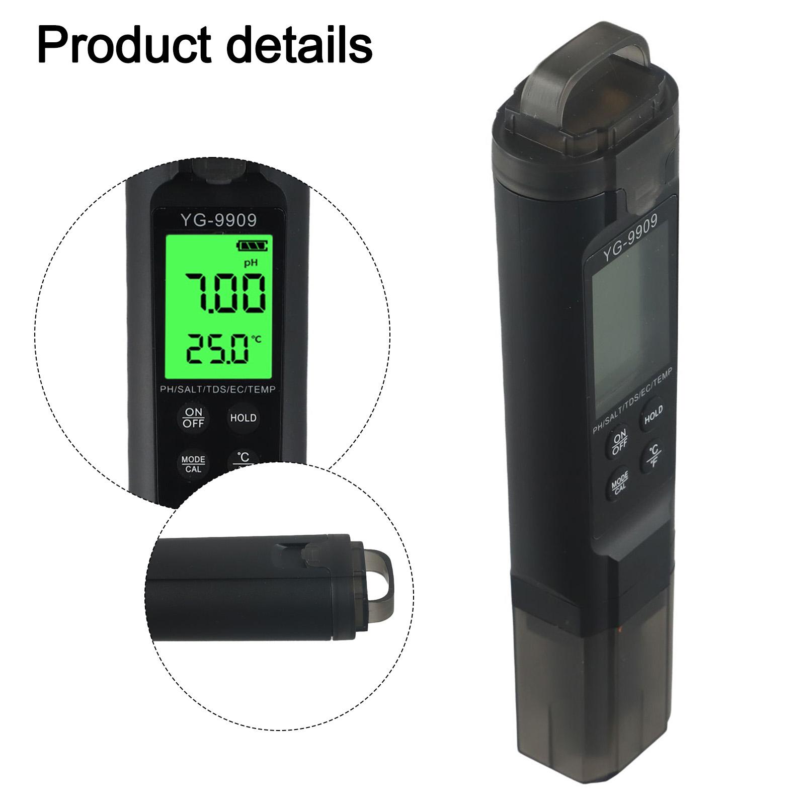 

Professional Water Quality Detector Wide Applications in Fish Tanks Hydroponics Drinking Water pH EC Salt Temperature CHINA