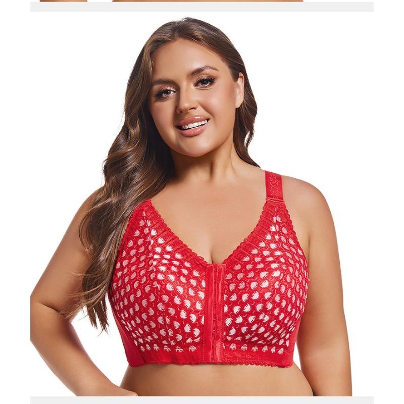Women Front Closure Thin Cup Bra For Wedding Bride Plus Size Support Large Bust