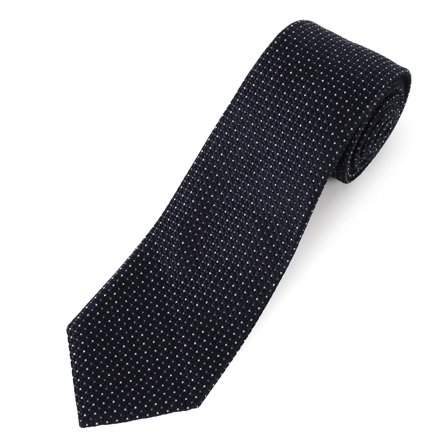 EMPORIO ARMANI Tie AR005 Dark Blue to Dark Navy Blue with Micro Polka (AR005-02 Dots, 9A30900035) [Used]