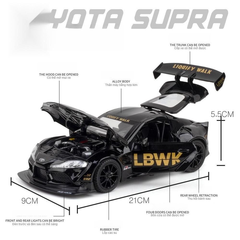 1/22 Maßstab Toyota Supra Legierung Rennwagen Modell Diecast Sound & Licht Auto Shop Ausstellungsdekorationen Sammler Ornamente