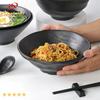 Fancyfamily Black Frosted Melamine Japanese Style Beef Ramen Bowl Bamboo Hat Shape Soup Bowl Fast Food Tableware