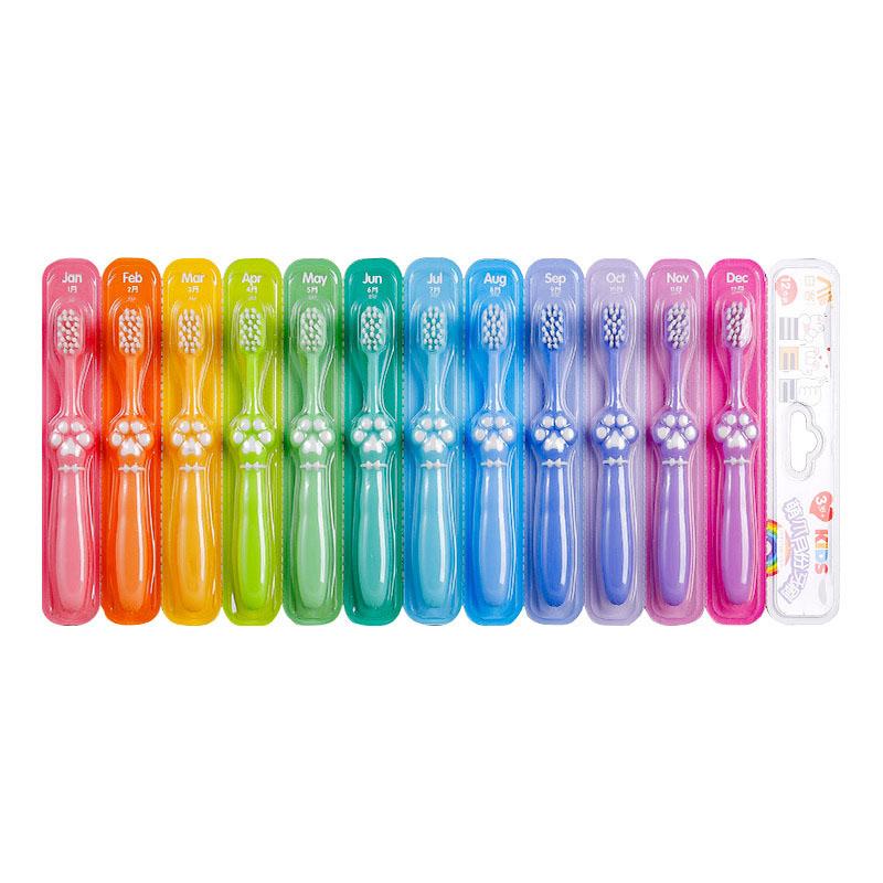 

Милая зубная щетка-коготок для детей, зубная щетка для месяца, 12 цветов, мягкая щетина, макарон, детская зубная щетка для ухода, глубокая чистка десен, здоровье полости рта