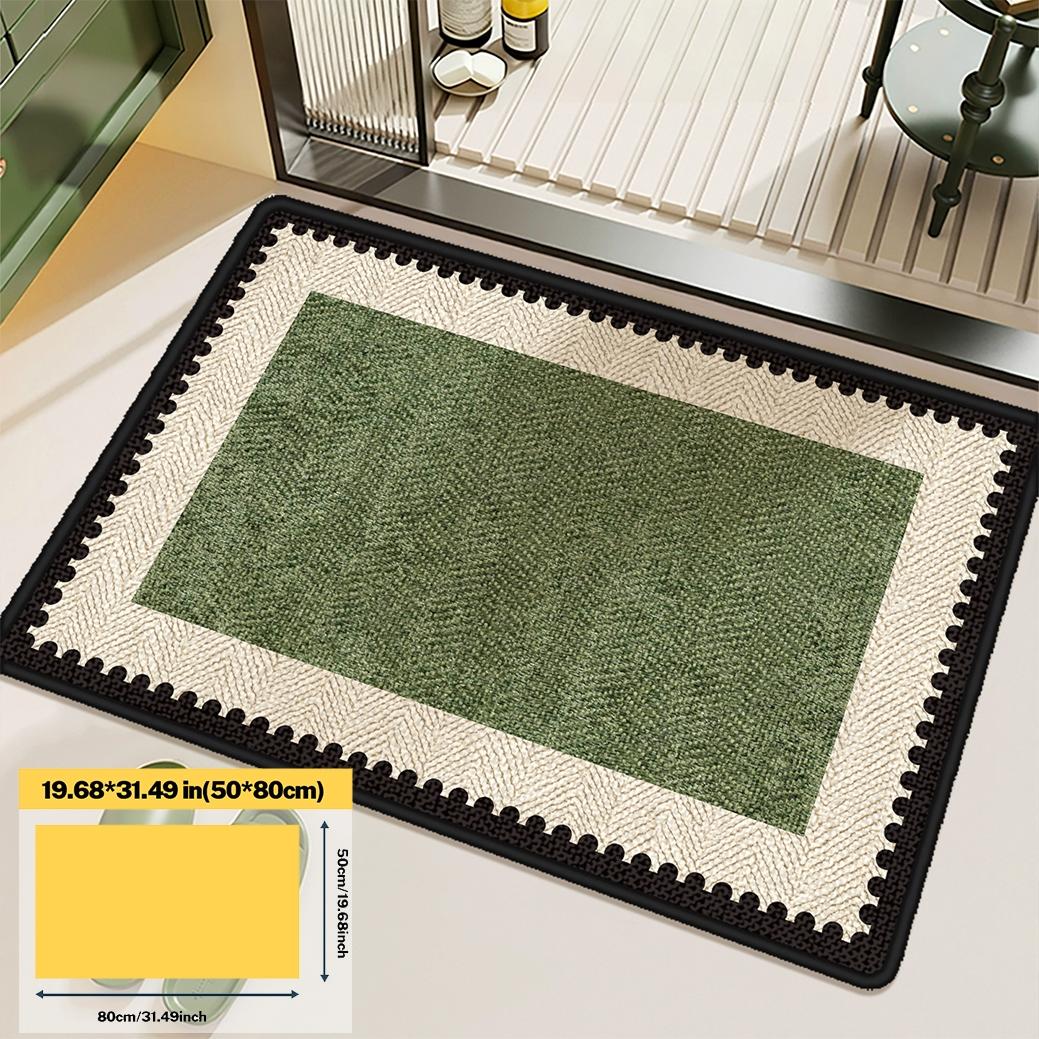 

Light Luxury Contrasting Color Bathroom Carpet Kitchen Oil Proof Mat Balcony Bay Window Mat Nordic Style Soft Floor Mat 40X60CM(1.3X2FT