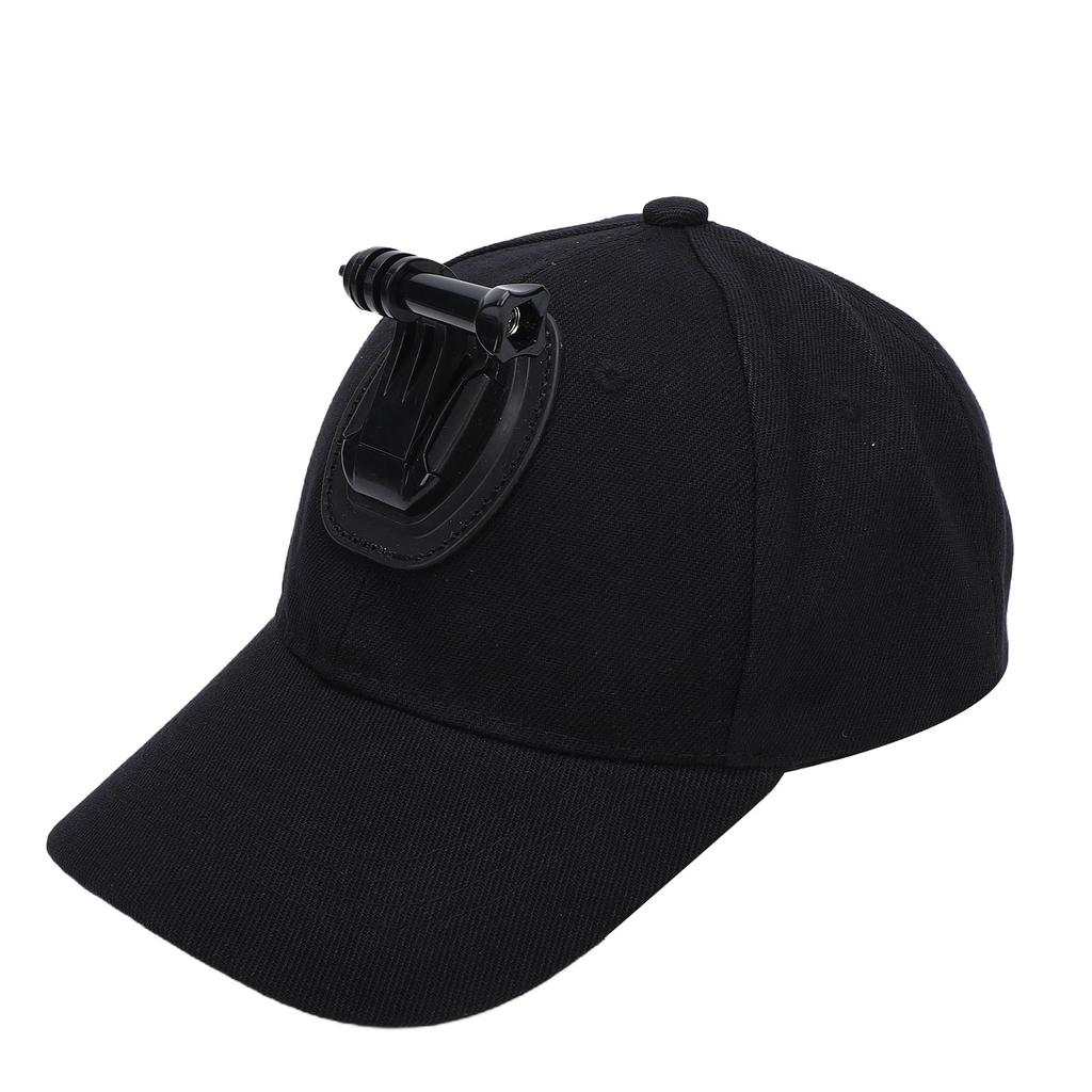 Action Camera Mount Hat Lightweight Baseball Hat with Camera Mount for Outdoor Sports Travel Hiking Black