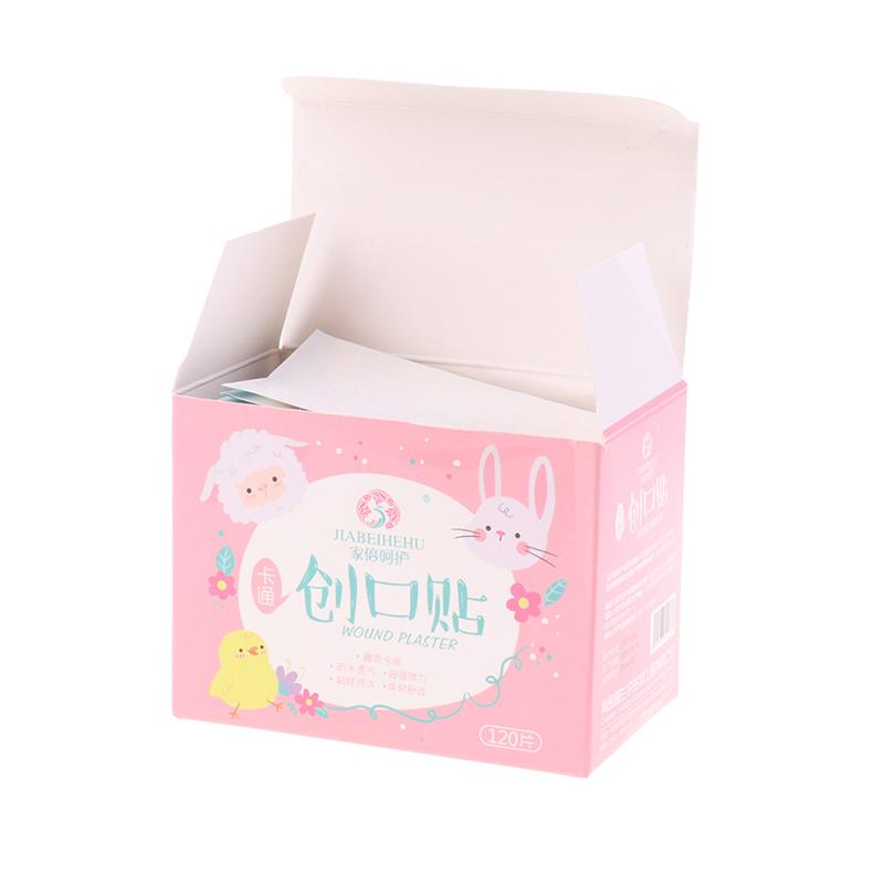 120 stk/sett Plaster med mønster av plaster, selvklebende, pustende, vanntett, klebende, tegneserie, kawaii, plaster