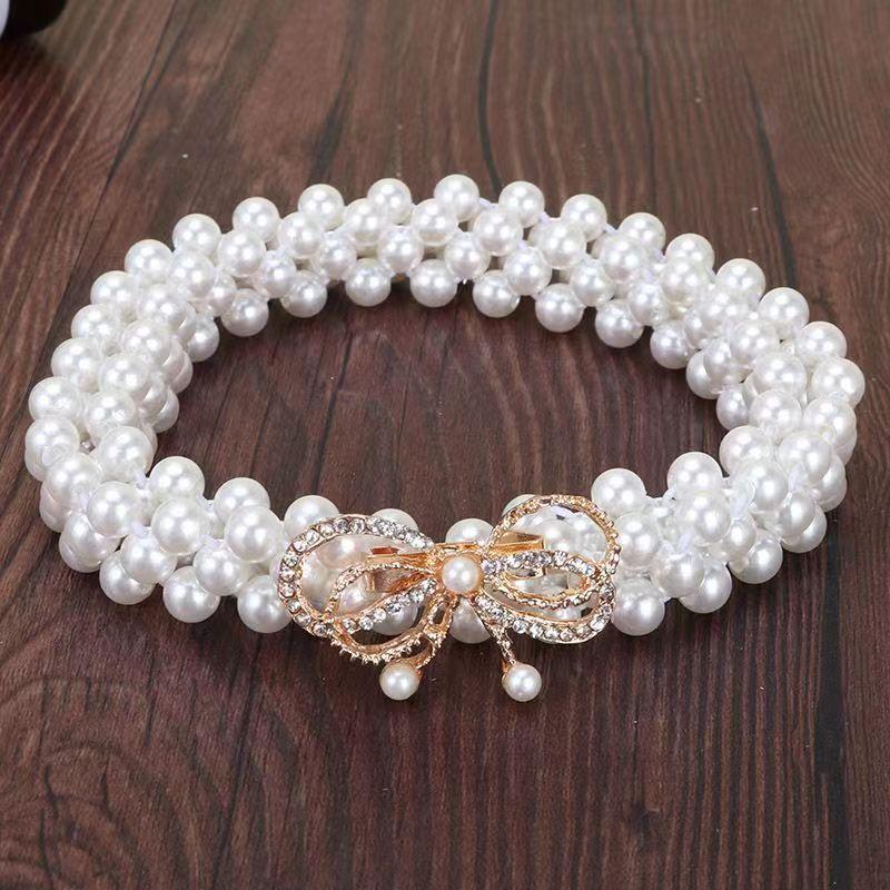 Elegant Pearl Waist Chain For Women With Adjustable Elastic Belt For Summer Fashion Accessory