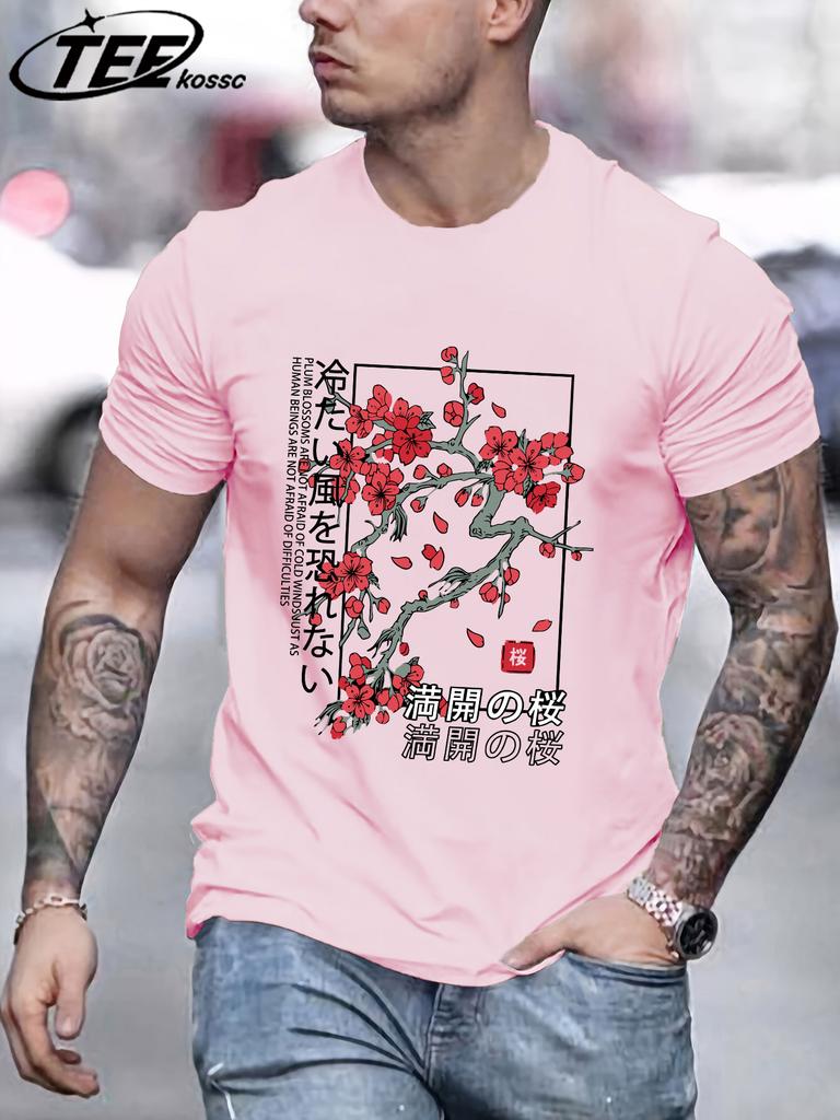 Plum Blossoms That Only Bloom In Winter Men T Shirt AllMatch Cotton TShirt Summer Clothes Comfortable Loose Male Short Sleeve