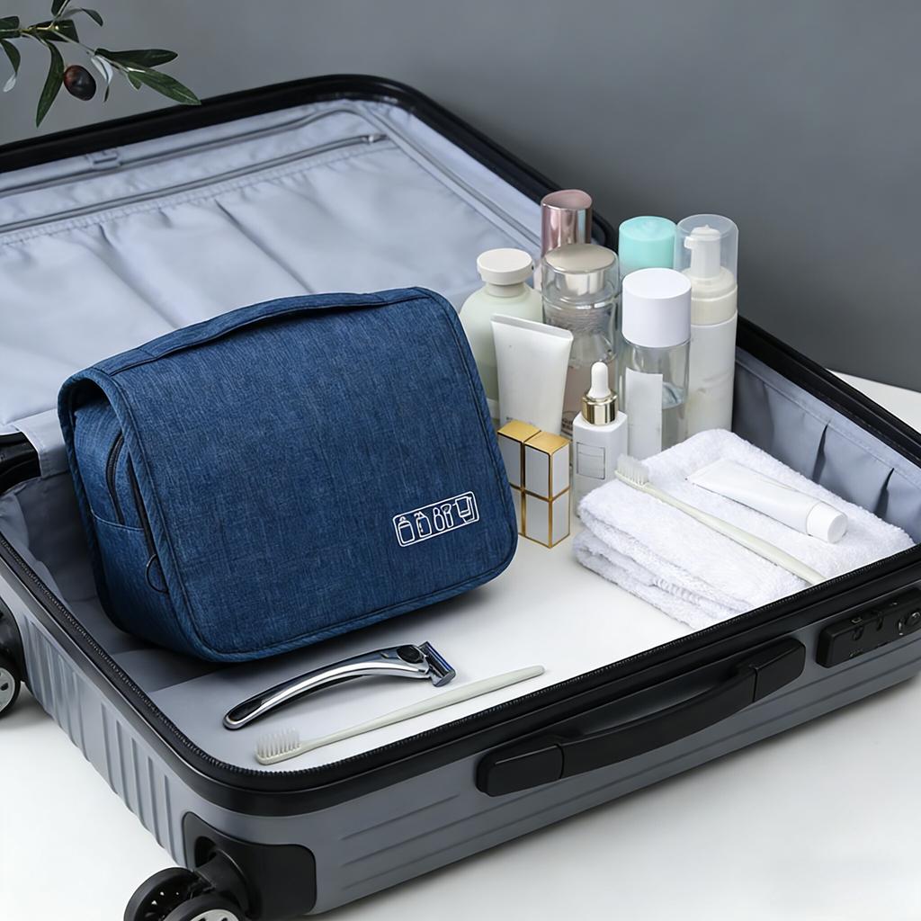 1pc Toiletry Bag Hook Makeup Bag, Multi Functional Waterproof Cosmetic Storage Bag, Travel Men Women Hand Wash Storage Bag