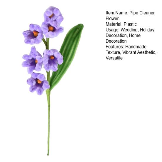 Curățător de țevi Floare Meșteșug Handmade Blană Moale Textură Răsucită Manual Floare Artificială Decor Acasă Accesorii Foto