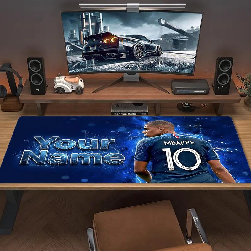Mbappe Custom Name Large Size Mouse Pad Large Gaming Table Cushion Non-slip Laptop Tablet Big Mousepad XXL Mat Mini PC Playmat With Lock edge
