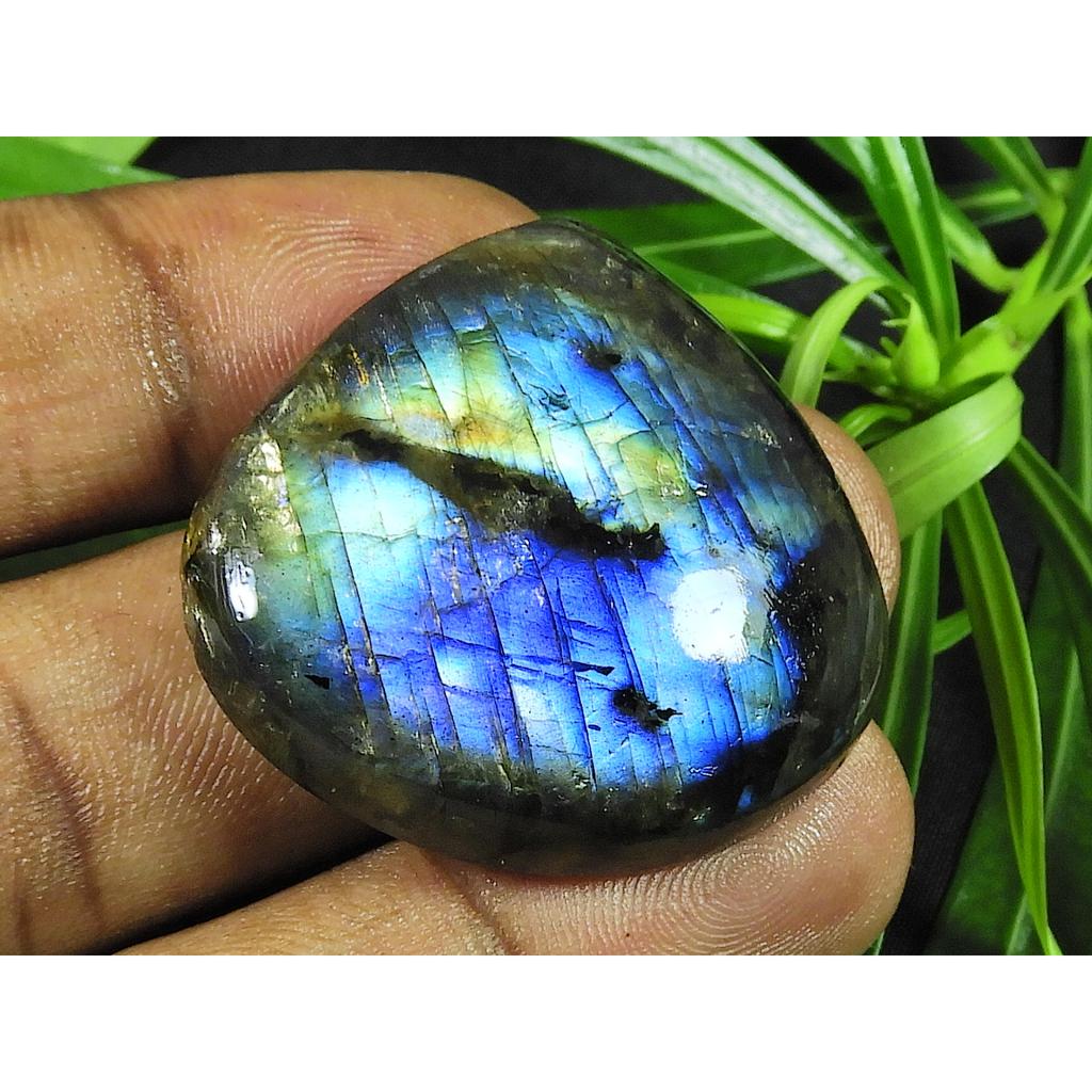 34X36MM Natural Purple Labradorite Pear Cabochon Loose Gemstone 95Cts. SK-4225