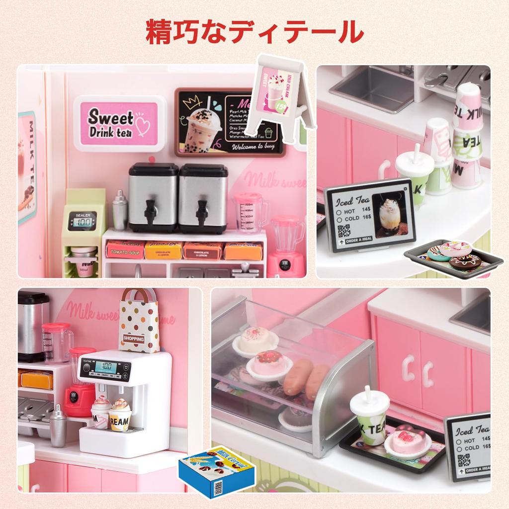 Hallisun DIY Miniaturowy Dom Plastikowy Domek dla Lalek z Meblami Zabawka Domek dla Lalek z USB Pokrowiec Przeciwkurzowy i Zabawka do Montażu Rękodzieła 3D dla Dzieci w Wieku i