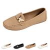 Women Casual Slip On Loafers Round Toe Metal Butterfly Decoration Lightweight Comfortable Flat Shoes for Spring and Autumn