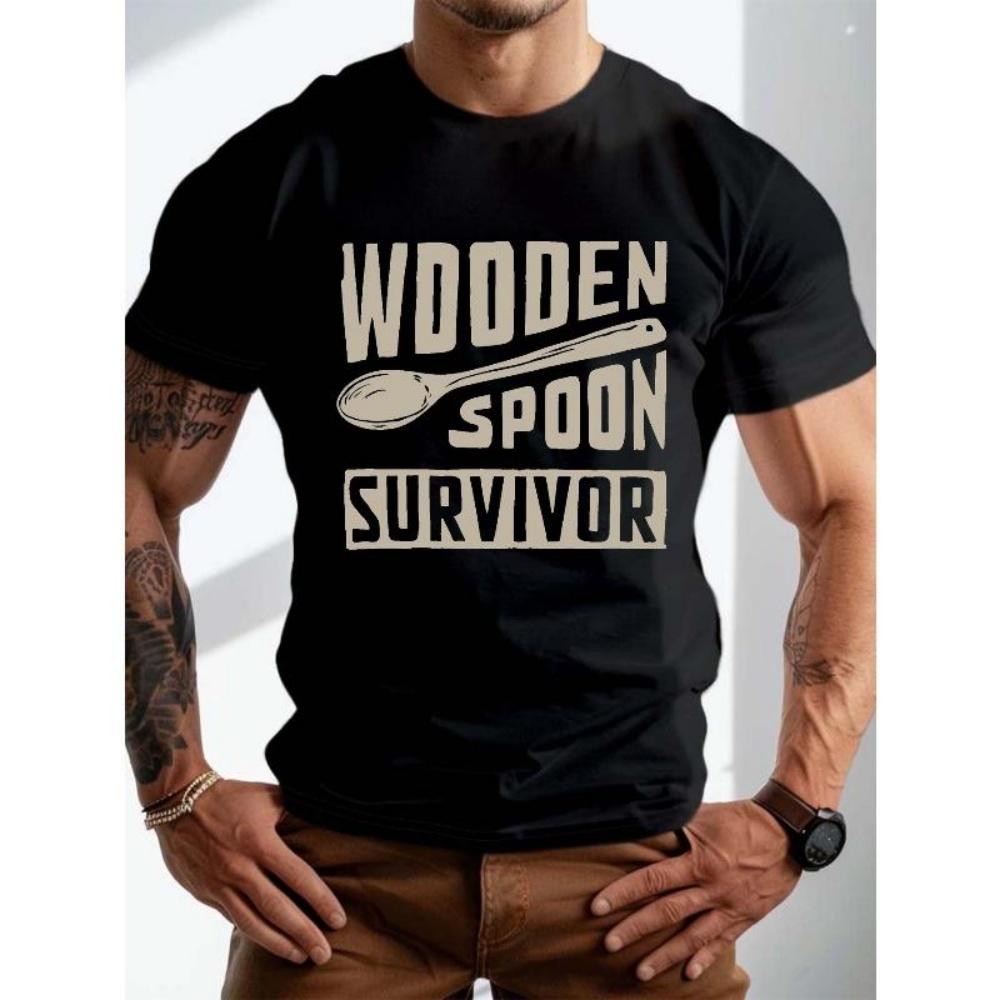 European Sizes Men s Plus Size Casual T-Shirt, Short Sleeve Crew Neck Summer Trendy Top For Daily Wear, Big & Tall S чёрный