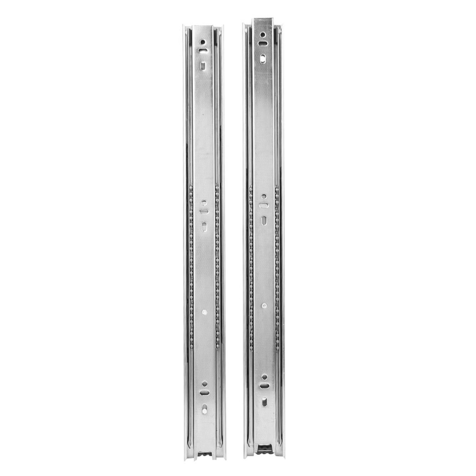 1 Pair 18 Inch   Bearing Cabinet Drawer Slider Runner Steel Slide Rails