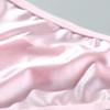 Women's Thong Adjustable Waistband Glossy Satin Solid Color Underwear Low Waist Smooth Silk Bowknot Female Underpants