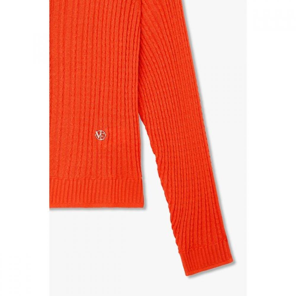 VOV Hooded Cable Knit Zip Up 7156250002