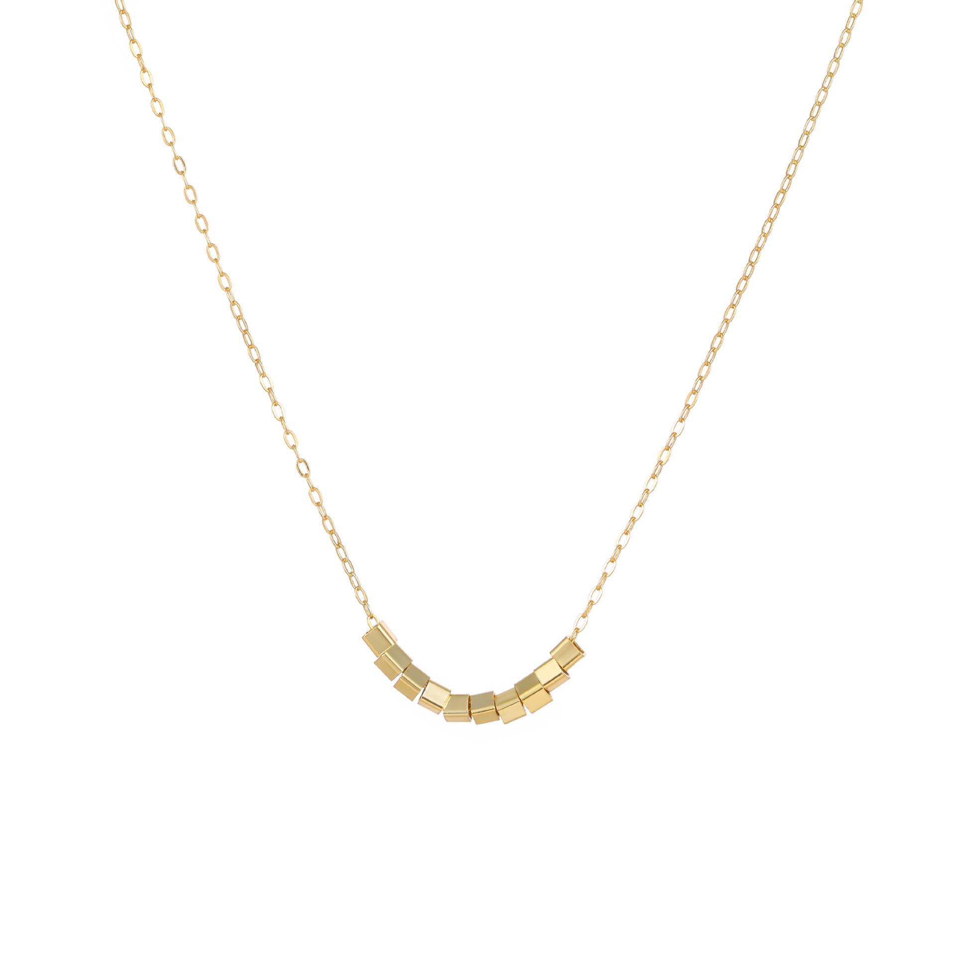 

Three-Dimensional S925 Sterling Silver Square Necklace - Women s High-End Versatile Clavicle Chain S925 Sterling Silver