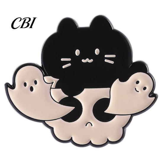 Cat Lapel Pin Black Themed Brooch, Anti-Rust Lightweight Pin, Cartoon Badge Accessories for Clothing Bag Decoration Party Jewelry Brooch