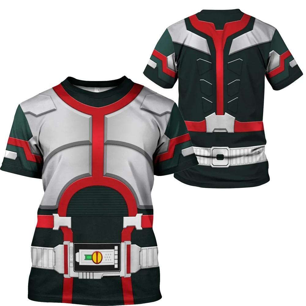 Kamen Rider W CycloneJoker T-shirts Japanese Tokusatsu Cosplay 3D Print Kids Tees Summer Men/Women Harajuku Short Sleeve Y2k Top