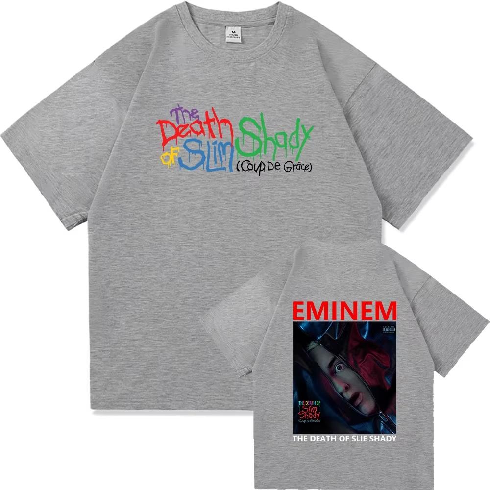 Eminem Der Tod von Slim Shady T-Shirt Mode Damen Ästhetisches Grafik-T-Shirt Unisex Hohe Qualität Retro T-Shirts