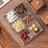 Creative Glass Walnut Fruit Bowl with Compartments for Snacks & Desserts