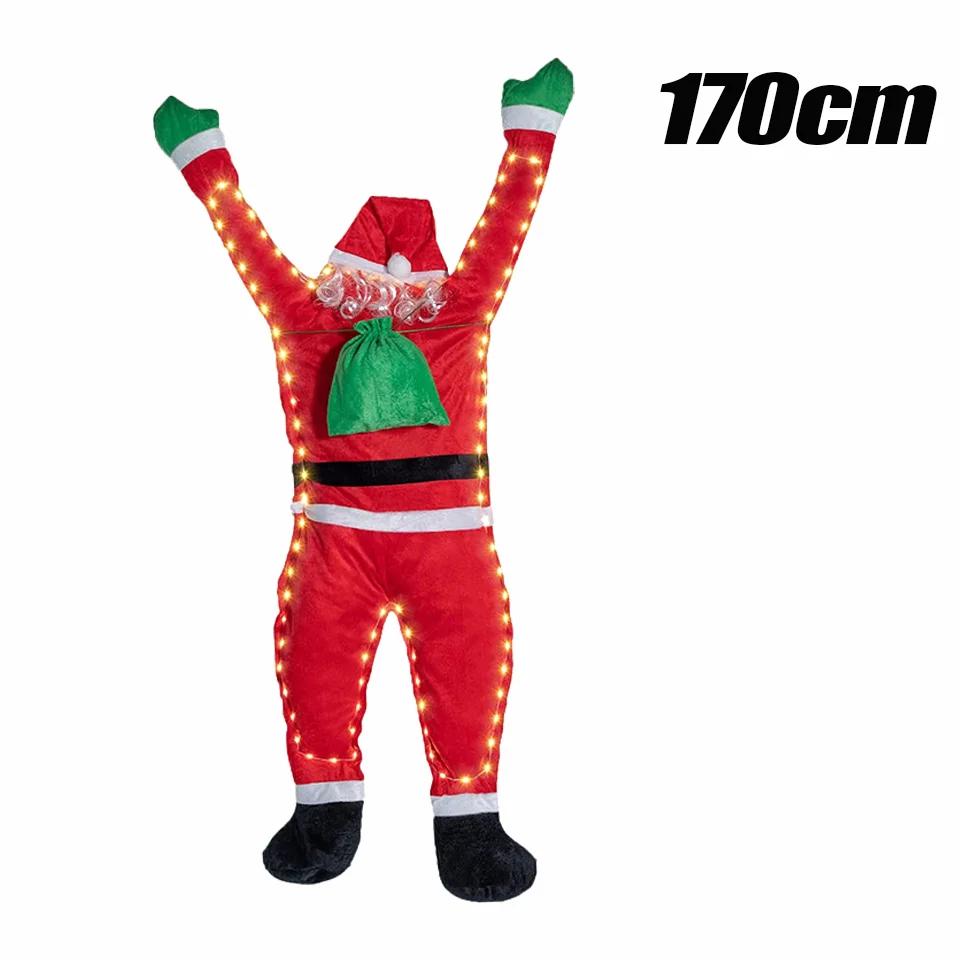 Santa Claus Decoration Light Up Santa Claus Outdoor Indoor Hanging Climbing Santa Claus Bookshelf Mantel Christmas Decoration