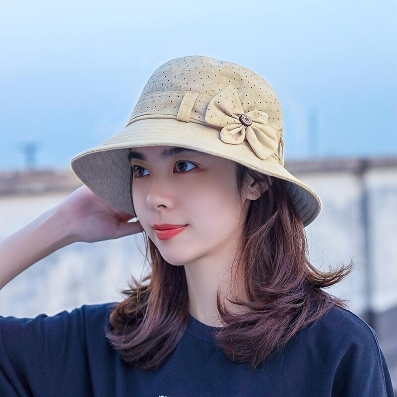 Spring and Summer Country Style Elderly Hat, Women's Sunshade Hat, Mom Sun Hat Top Hat, Grandma Face Bucket Hat, Outdoor Casual Fashionable Cap,