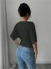 Elegant V-neck Versatile Trend Big Sleeve Women's T-shirt Two-piece Set