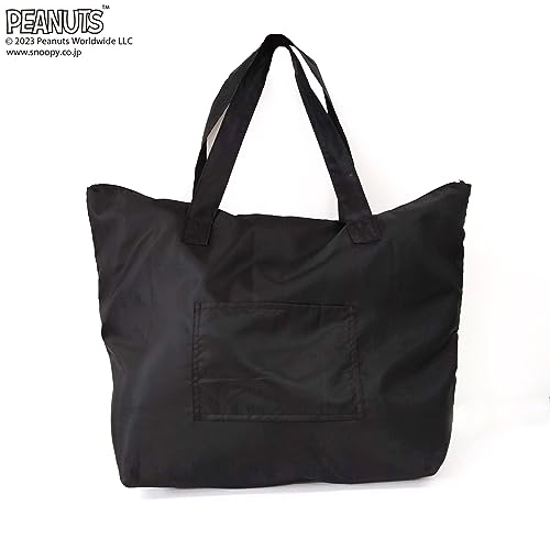 Vanguard Snoopy Travel Tote Bag, 30L Capacity, Water-Repellent, with Storage Pouch (Folds to Fit into Suitcase), Snoopy Surf, Black, 41cm H x 58cm W x