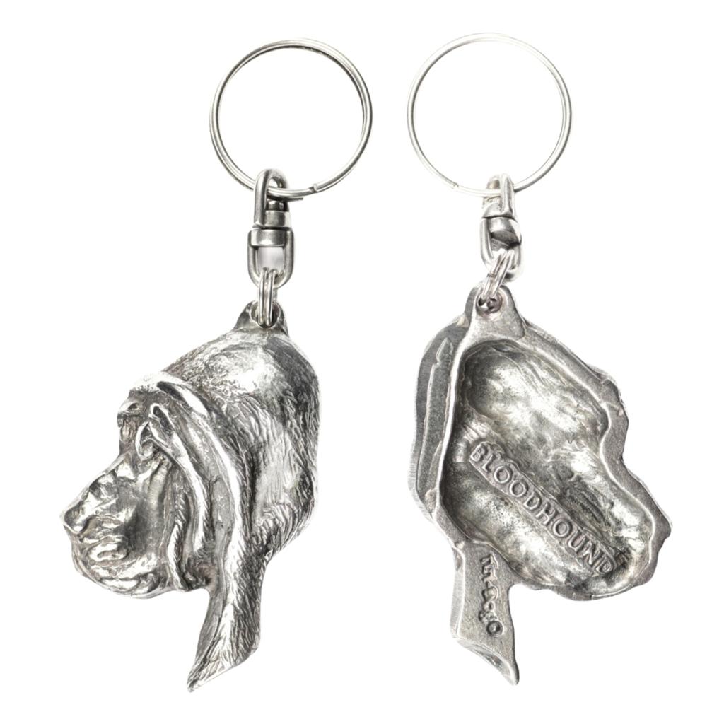 Bloodhound, St. Hubert Hound, Sleuth-hound - Silver-plated Dog Pendant, Handbag Decoration, Backpack Pendant by Art-Dog Brand