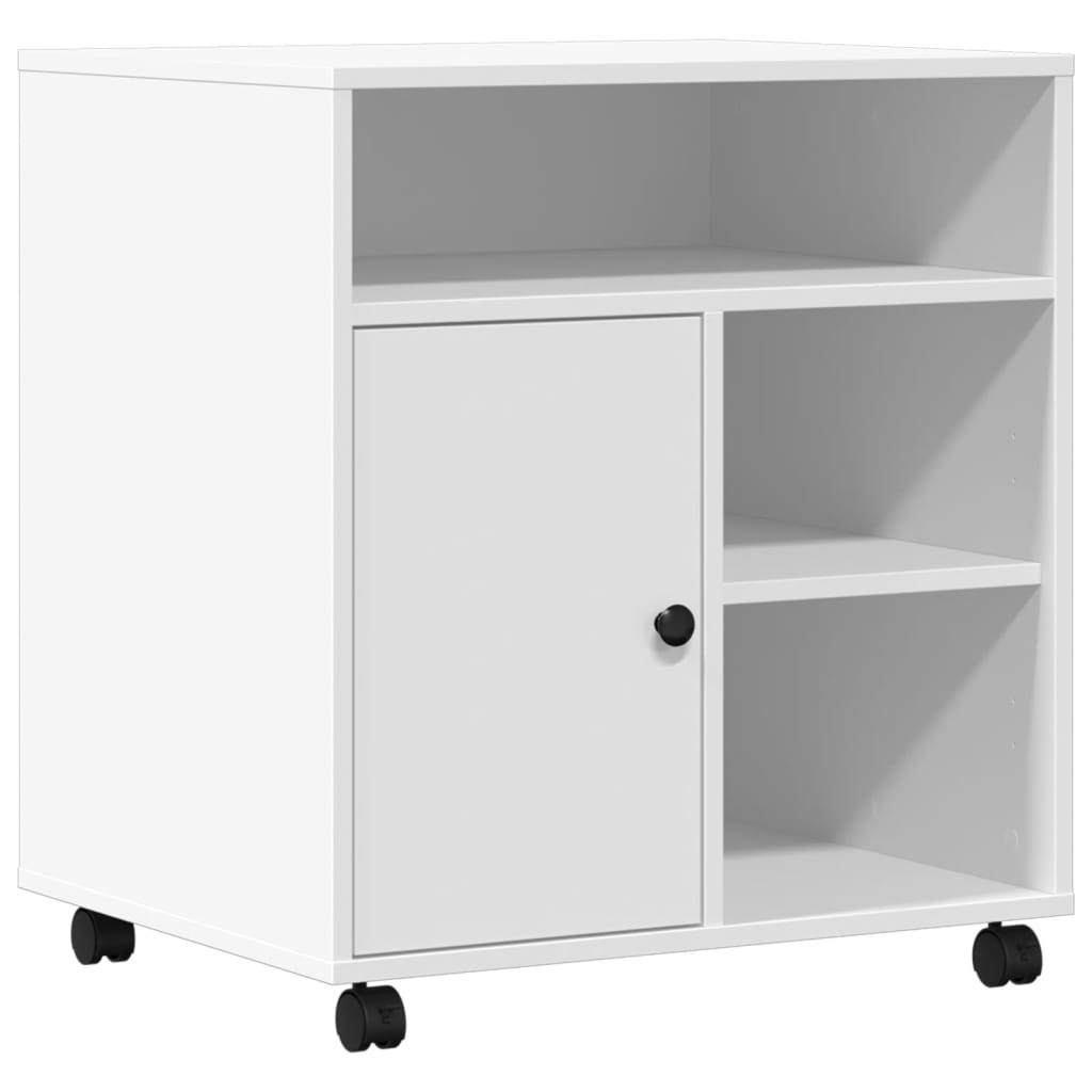Vidaxl Printer Stand, With Wheels, White, 60X50X67 Cm