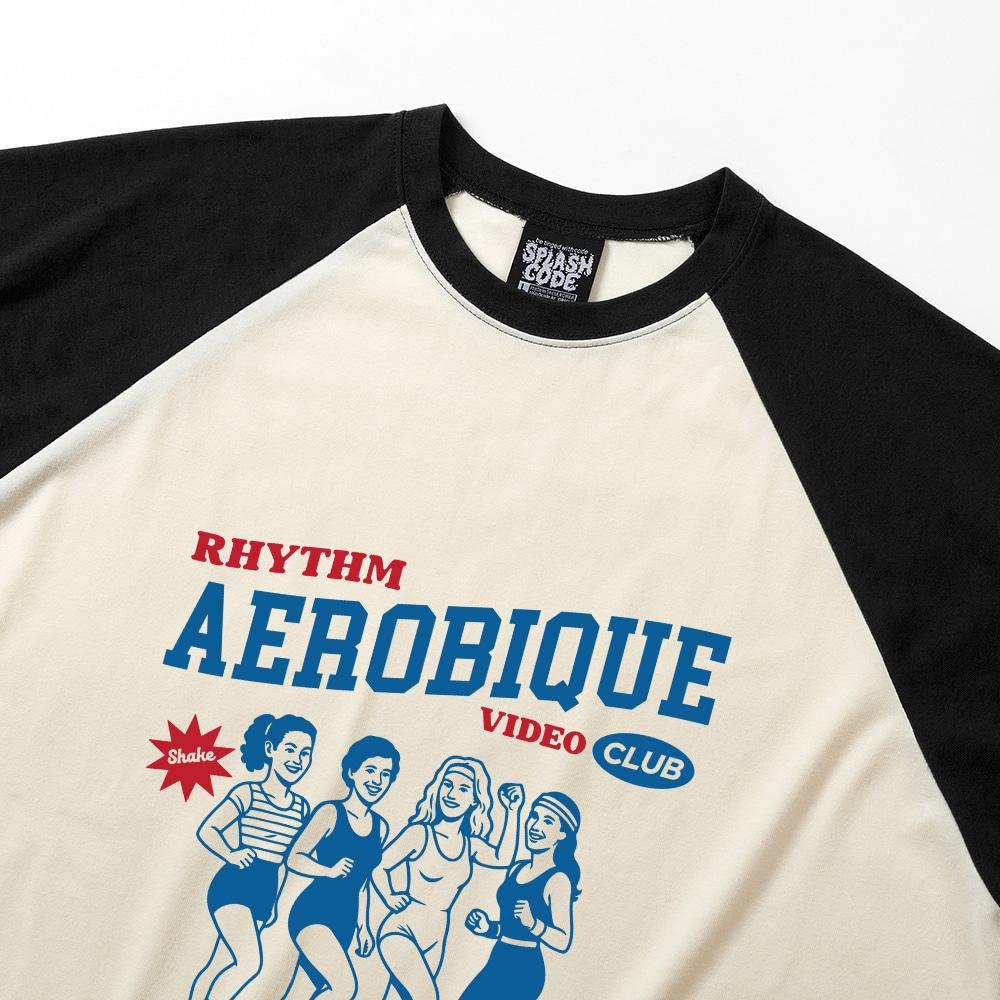 Seupeullaesikodeu Raglan Long Sleeve Cream - Aerobics Video Club