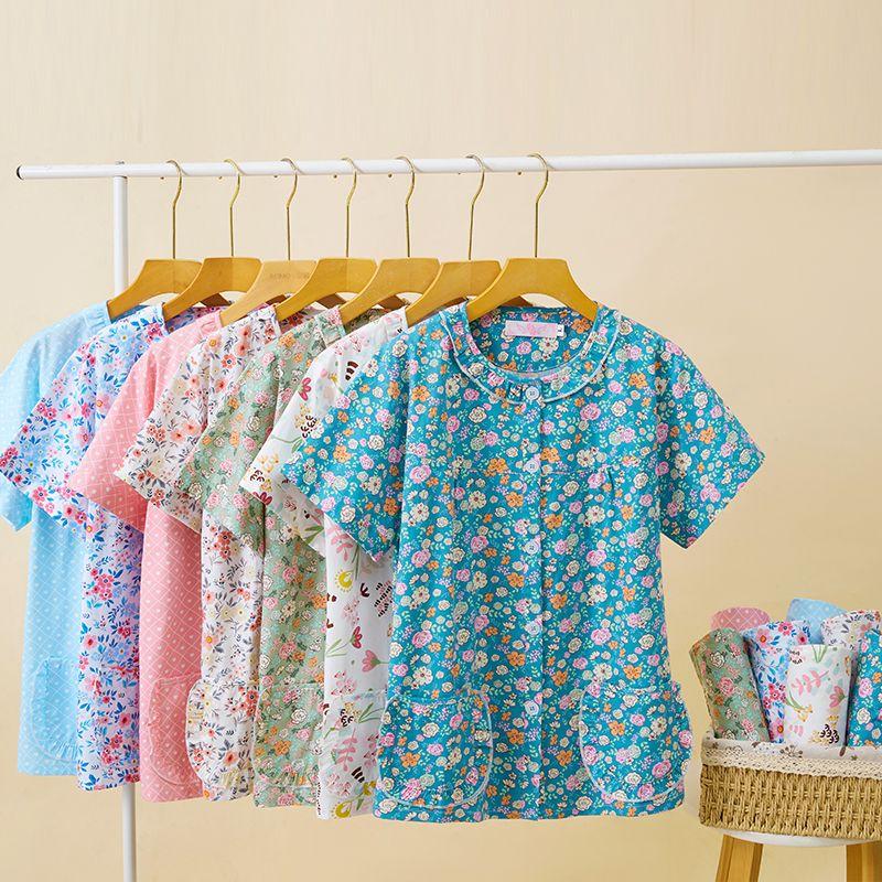 Damen Pyjama Blumendruck Haushalt Damen Pyjama Loungewear Zweiteilig Außerhalb Nachtwäsche Frühling Herbst