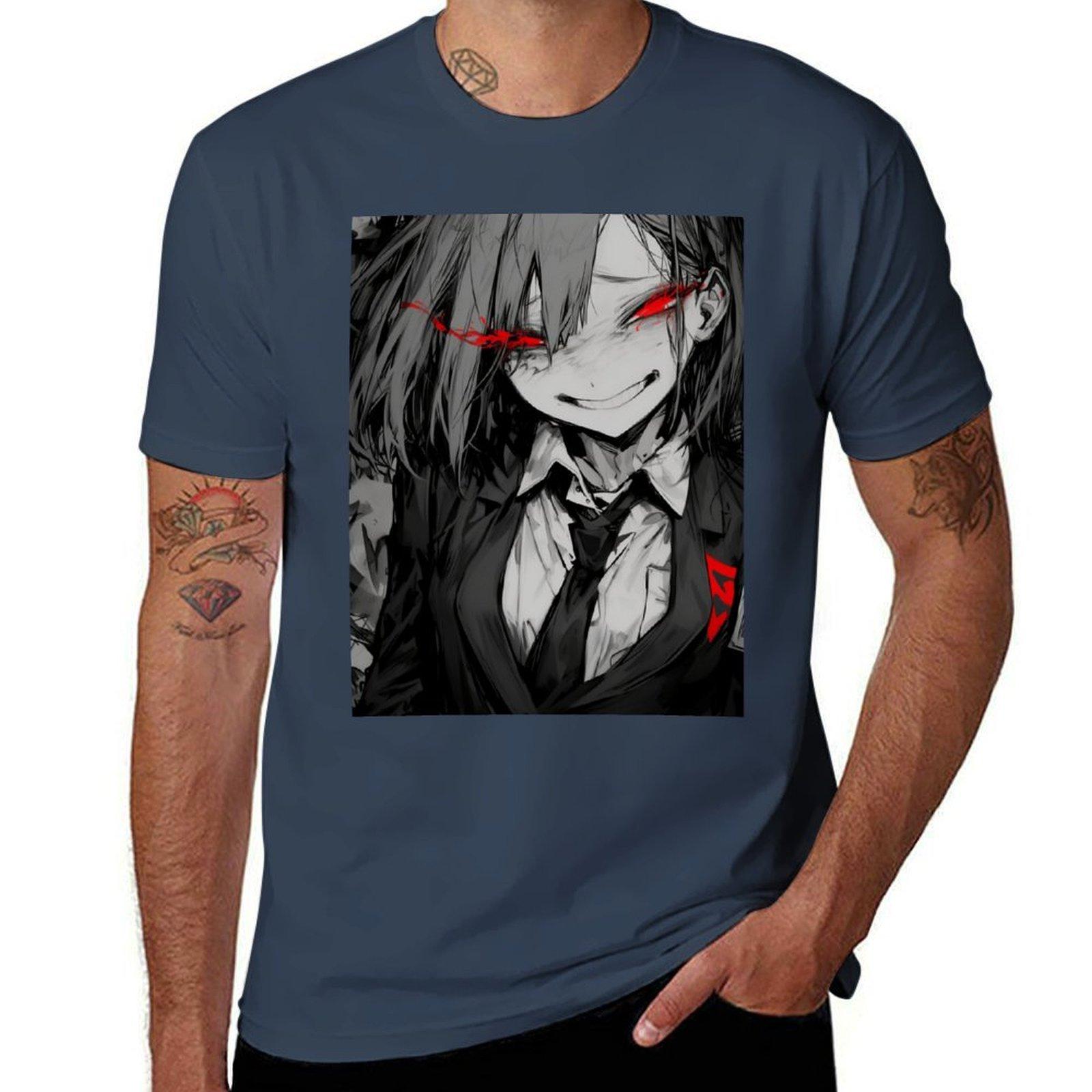 Creepy Pop Red Eye Glow TShirt Classic Graphic Short Sleeve Top S