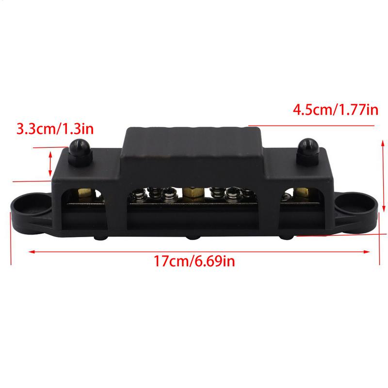 Power Distribution Block Bus Bar 48V DC 150A Battery Busbar Terminal Set Stable Current Electrical Supplies for Solar Wiring