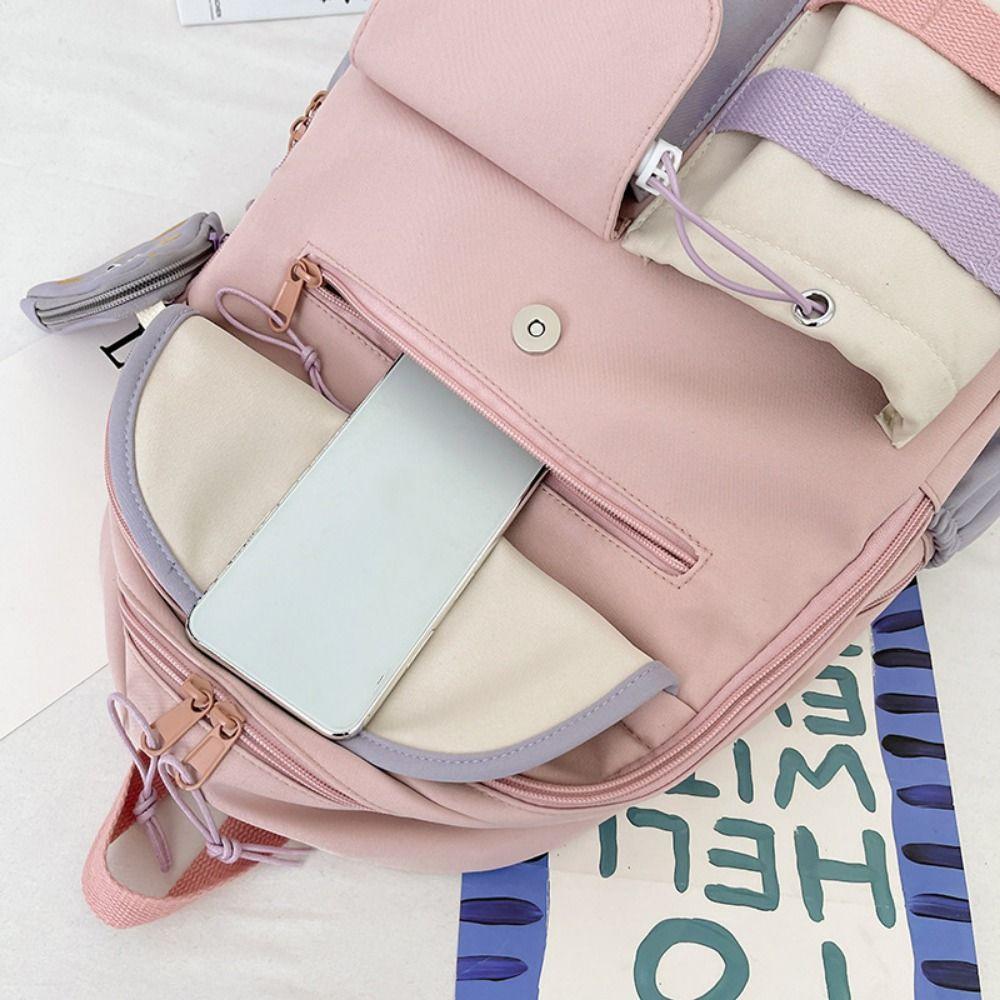 Cute College Backpacks Portable with Cheese Shaped Bag Cartoon School Bags Colorful Large Capacity Children's Backpack