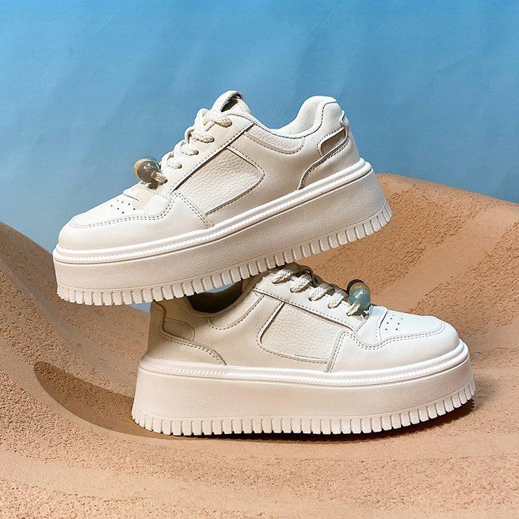 

Белые туфли на платформе женские осенние дышащие толстые туфли с увеличенным голенищем Tide Hundred Niche Retro Sneakers 40 белый